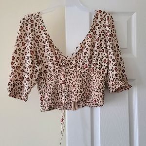 Leopard crop top